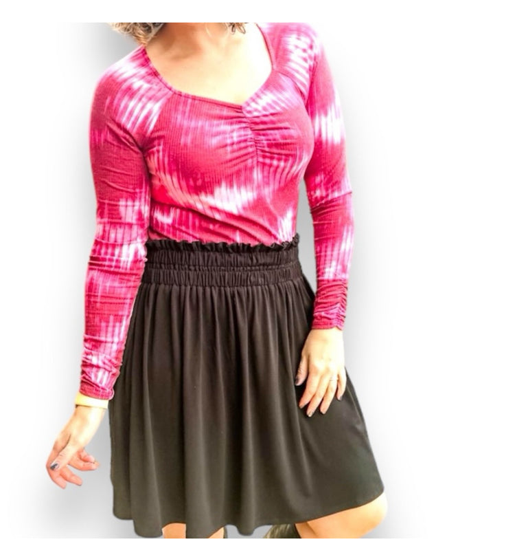 Mia Sweetheart Neckline Long Sleeve Top