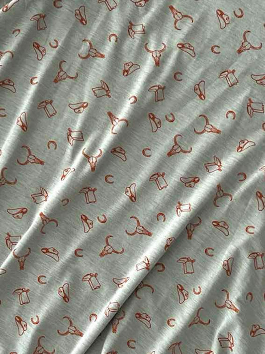 Melissa - Green Brown Western Print