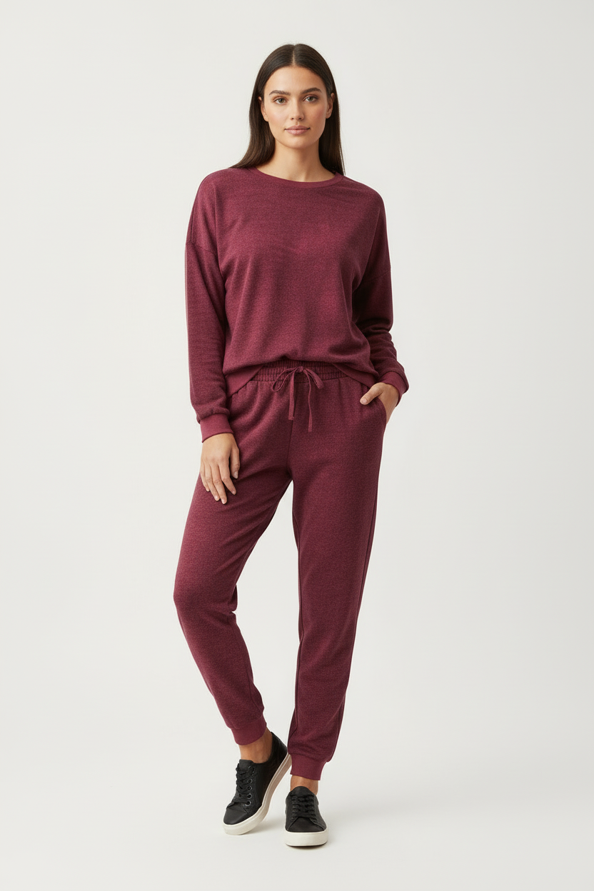 LuLu Set - Maroon Subtle Texture