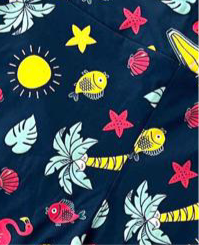 Leggings - Navy Multi Palm Beach