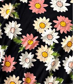 Melissa - Black White Pink Jumbo Daisies