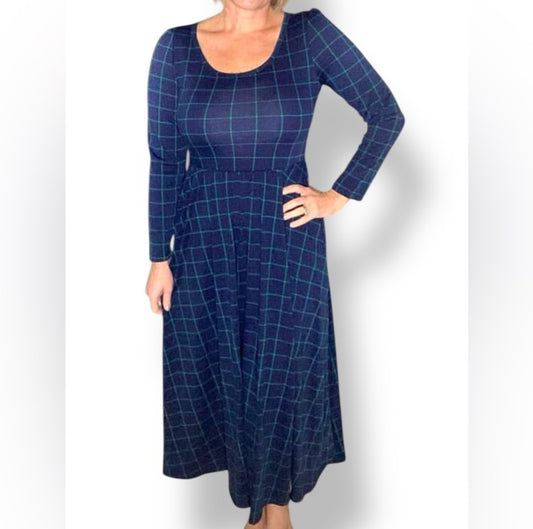 Ryane - Navy Green Plaid