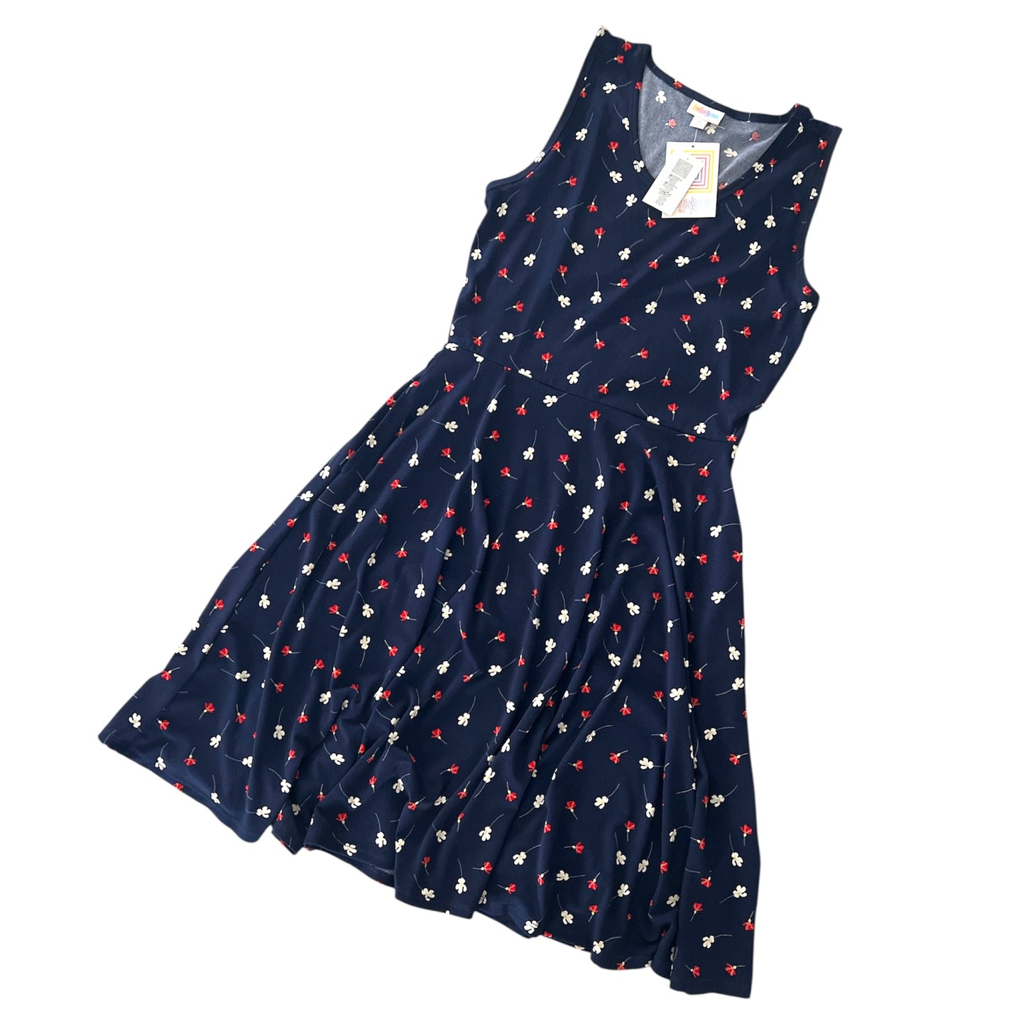 Nicki A- Line Dress - Red White and Blue Floral