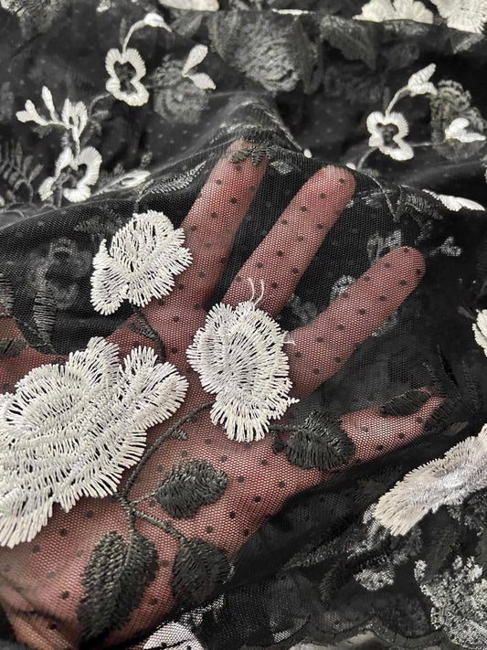 LuLaRoe Deanne ll sheer overlay. Black and white. Floral.