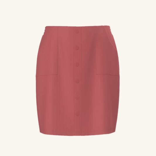 Addie Corduroy Skirt - Solid Mineral Red