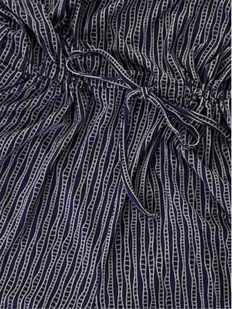 Xanthe - Navy Grey Vertical Box Stripe