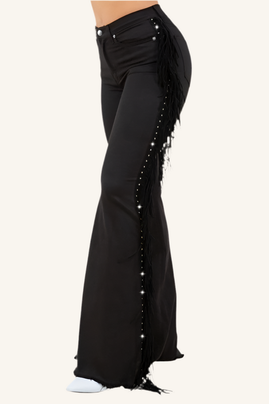 Texas Sun Bell Bottom jean in Black Denim