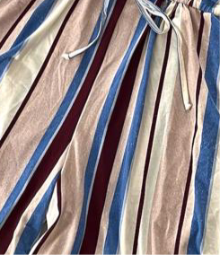 Xanthe - Cream Mauve Blue Vertical Stripe