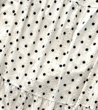 Poppy Maxi Skirt - White Polka Dot