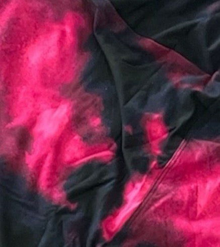 Leggings - Black Fuchsia Wash