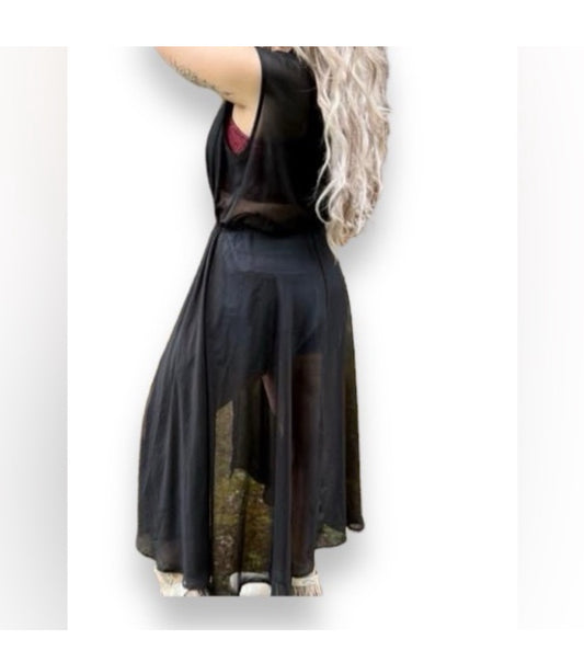 LuLaRoe resort, breezy solid black overlay chiffon