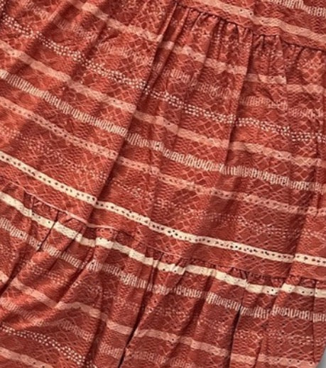 Poppy Maxi Skirt - Burnt Orange Cream