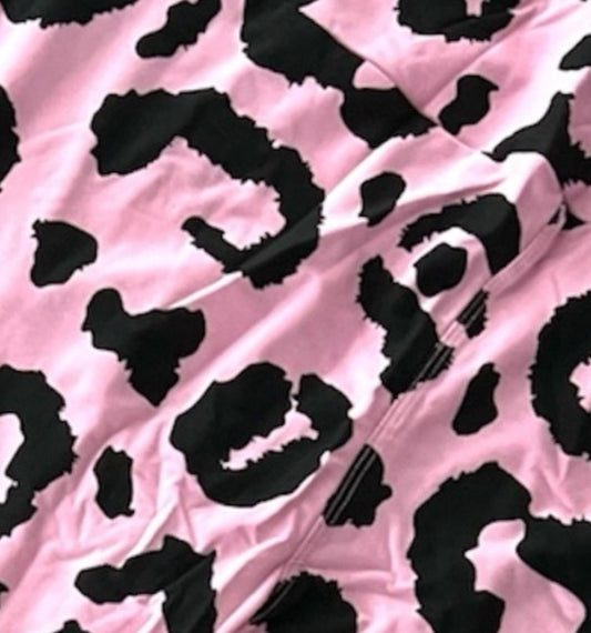 Leggings - Pink Black Cheetah Print
