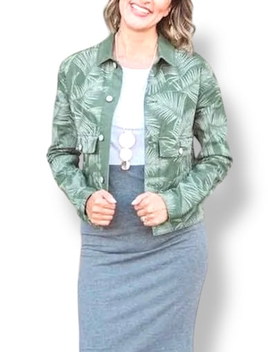 Kenny Denim Jacket - Green Palm