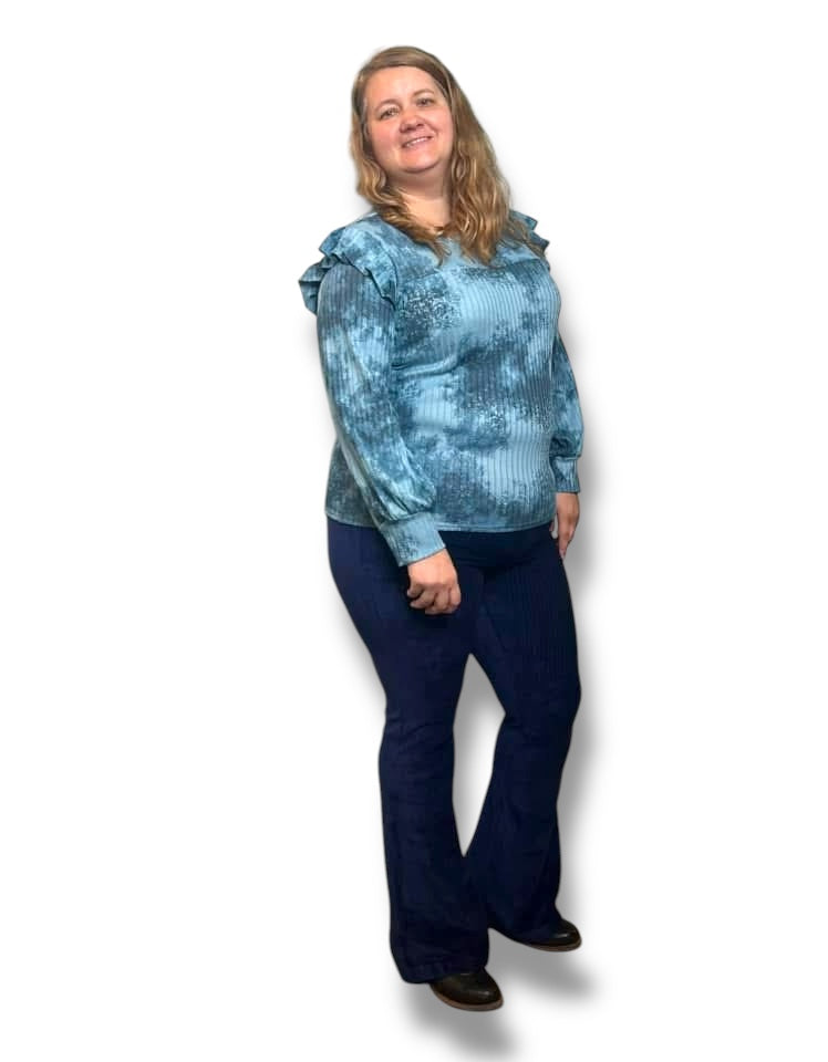 Kylie - Solid Medieval Blue Stretch Cord