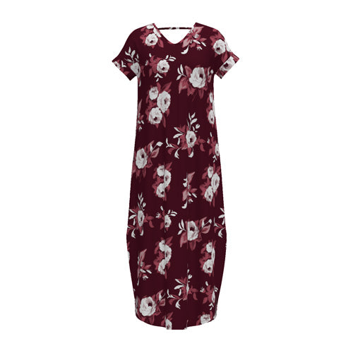Macy - Maroon White Floral