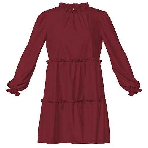 Annabelle - Solid Merlot Red