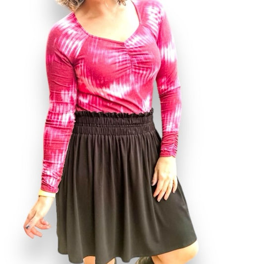 Mia - Fuchsia Vertical Streak Wash