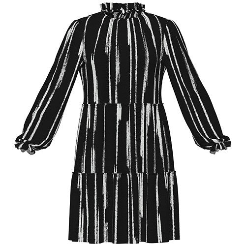 Annabelle - Black White Vertical Distress Texture