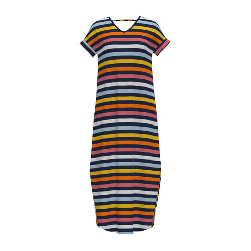 Macy - Navy Pink Orange Stripe