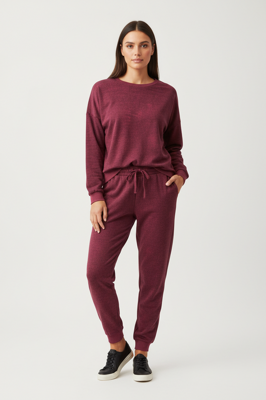 LuLu Set - Maroon Subtle Texture