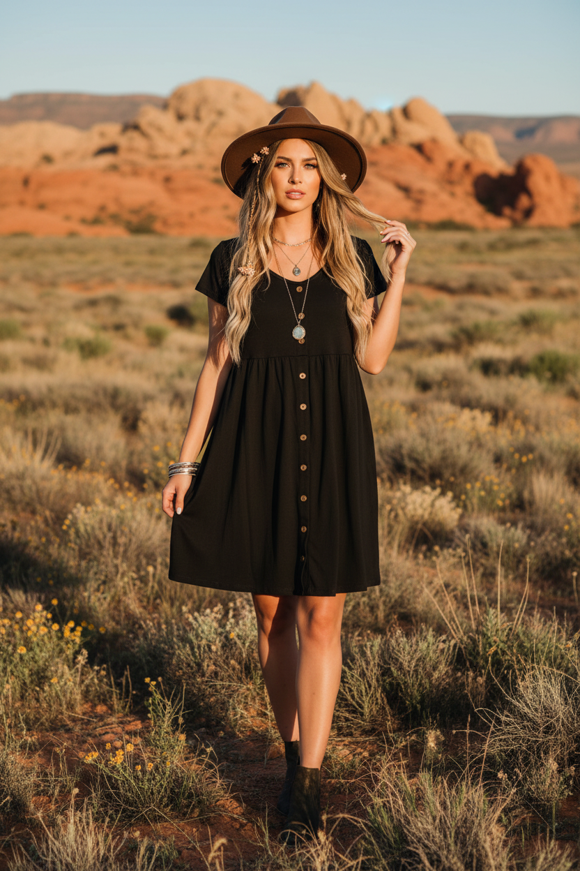 Heidi - Solid Black Rayon