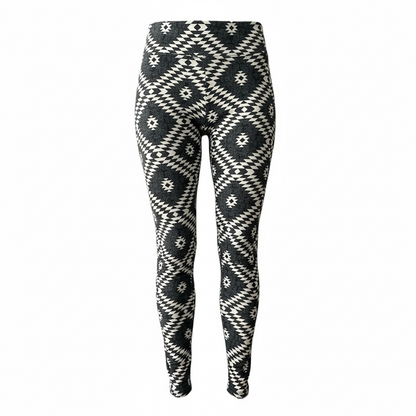 Leggings - Gray White Geo
