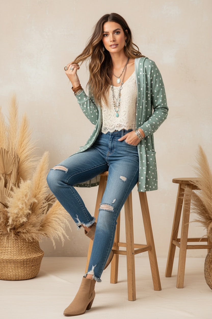 Cozy Mackenzie - Green Dots