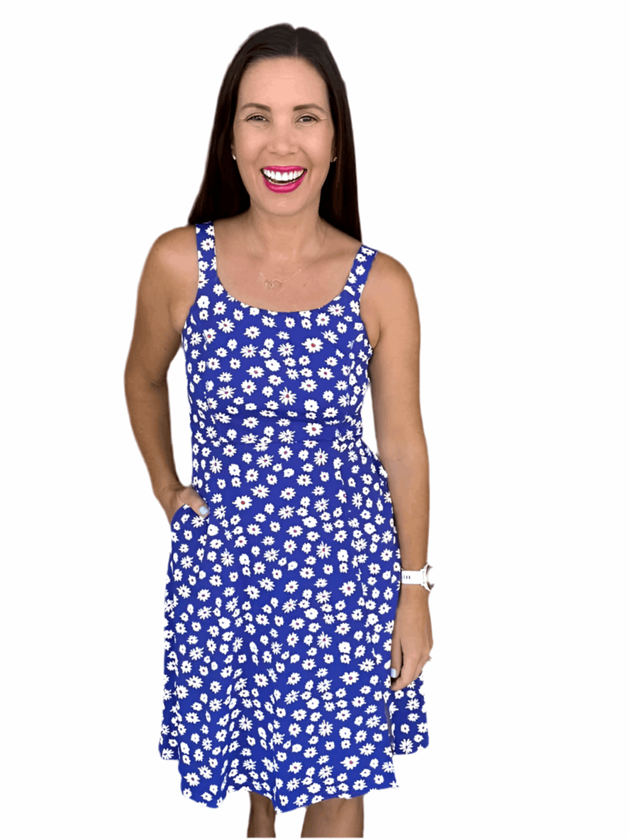 Navy - Blue White Small Daisies