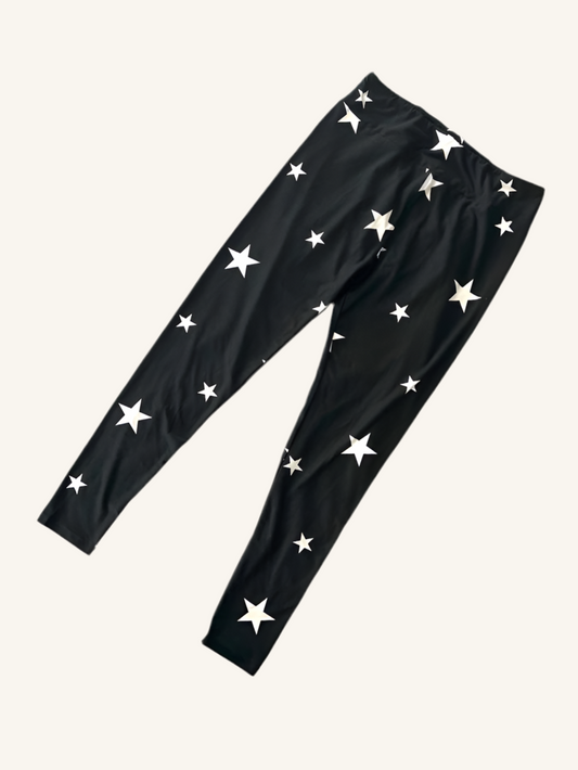 Leggings - Black White Stars