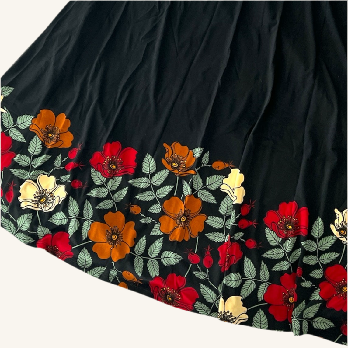 LuLaRoe Maxi Skirt - Black and Red Floral