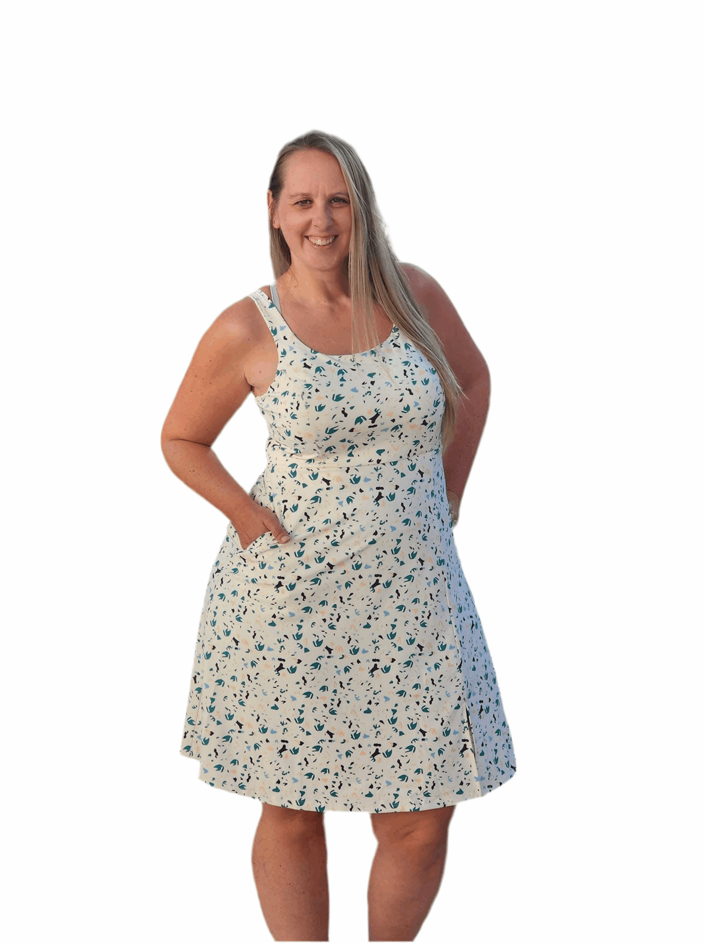 Navy - Cream Teal Terrazzo