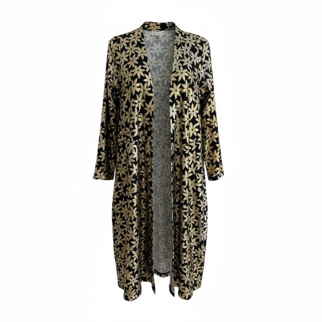 Elegant - LuLaRoe Sarah - Black Silver Gold Flower