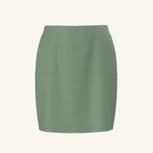 Addie Corduroy Skirt - Solid Frost Green