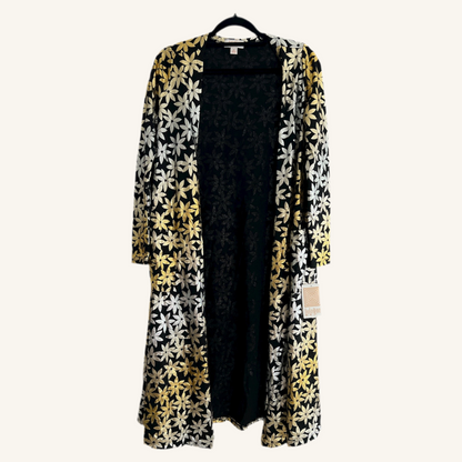 Elegant - Sarah - Black Silver Gold Flower