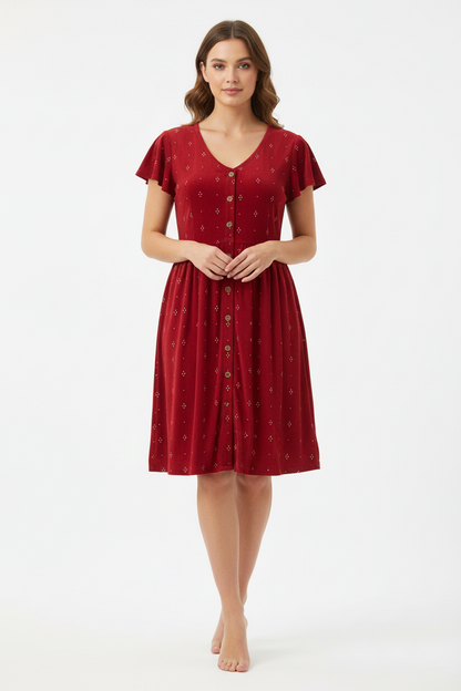 Heidi - Burgundy Ivory Diamond Foulard