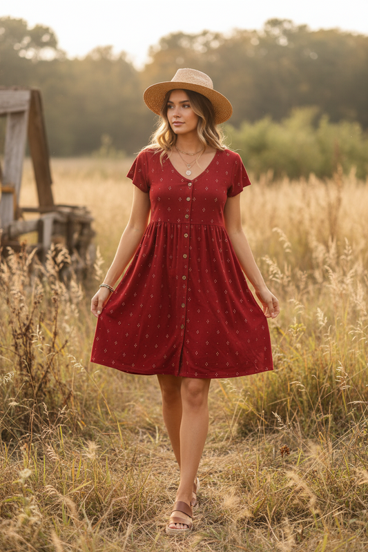 Heidi - Burgundy Ivory Diamond Foulard