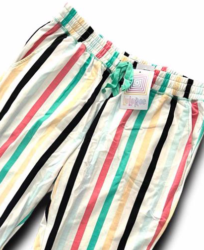 Jax - White Mint Pink Black Vertical Stripe