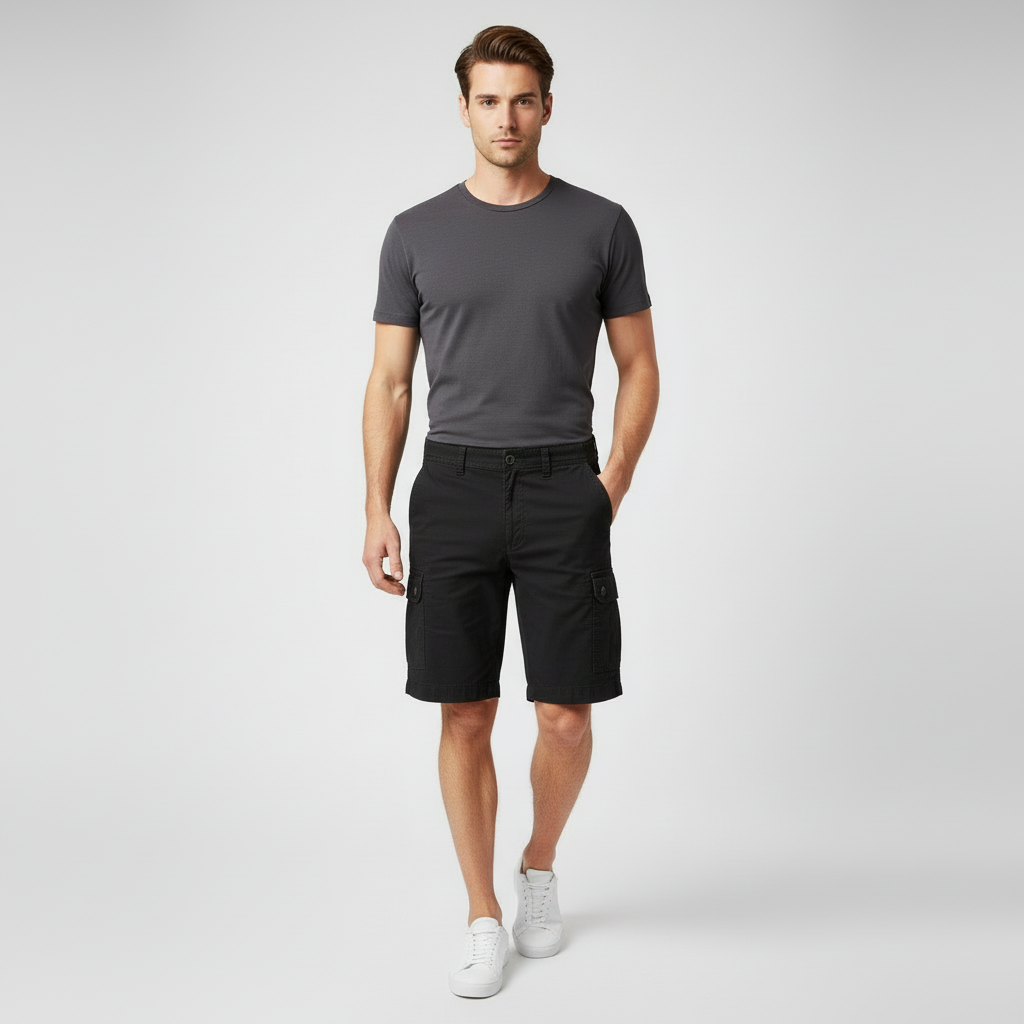 The Foundry Big and Tall - Men’s Black Cargo Shorts