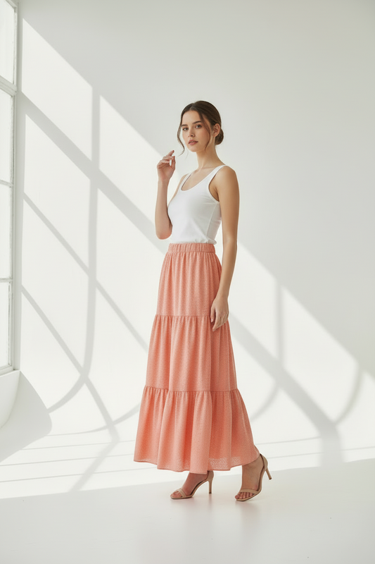 Poppy Maxi Skirt - Pale Pink