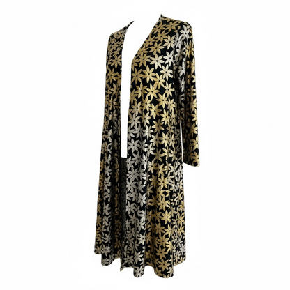 Elegant - LuLaRoe Sarah - Black Silver Gold Flower