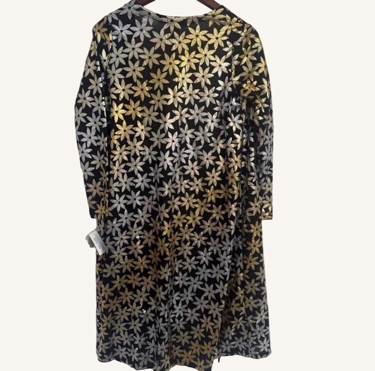 black silver and gold flower LuLaRoe Sarah cardigan