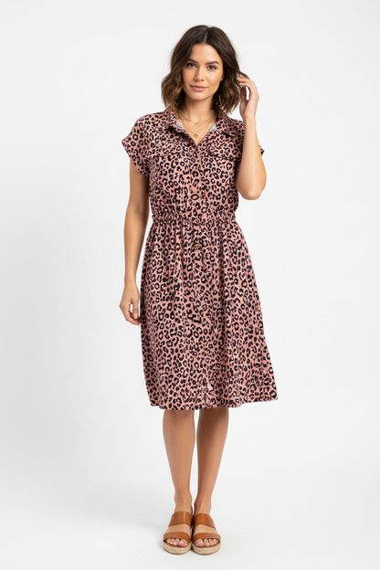 Stacie - Pink Black Cheetah Print