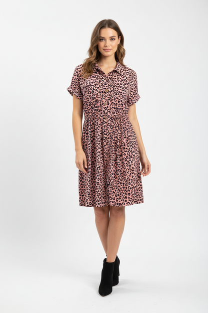 Stacie - Pink Black Cheetah Print