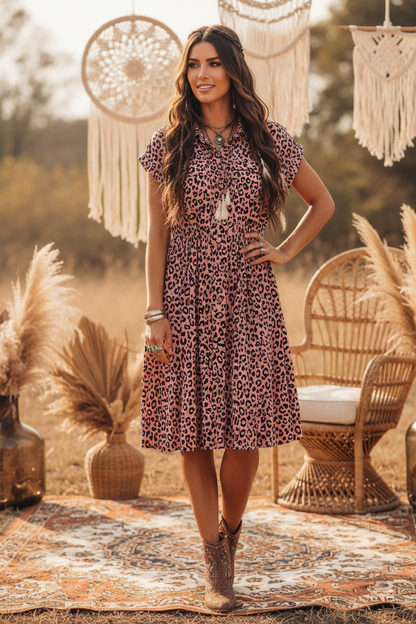 Stacie - Pink Black Cheetah Print