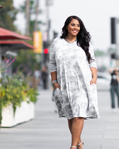 Emily - Long Sleeve Swing Dress