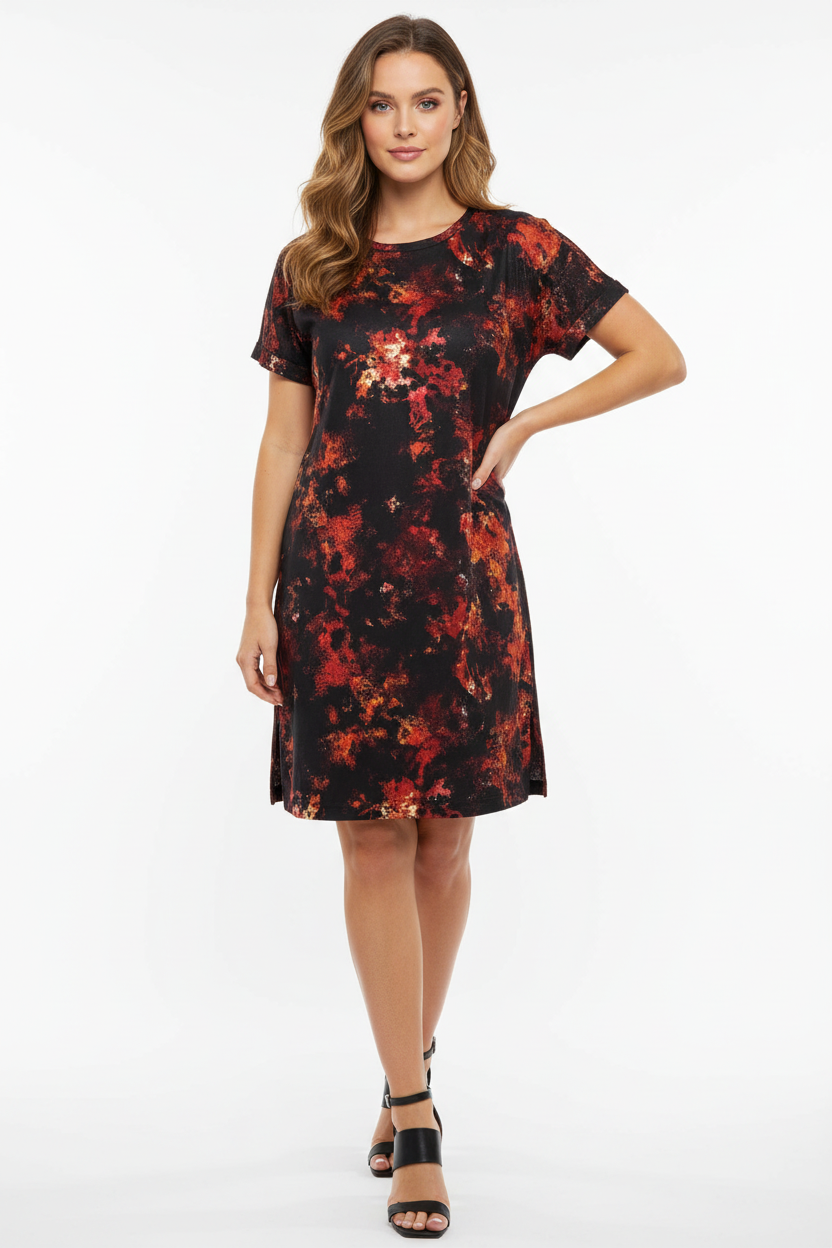 Chelsea - Black Red Tie Dye