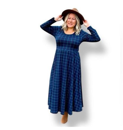 Ryane - Navy Green Plaid