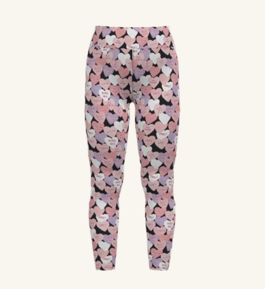 Leggings - Black Candy Hearts