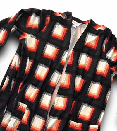 Caroline Cardigan - Black Orange Check